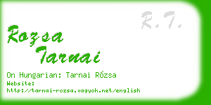 rozsa tarnai business card